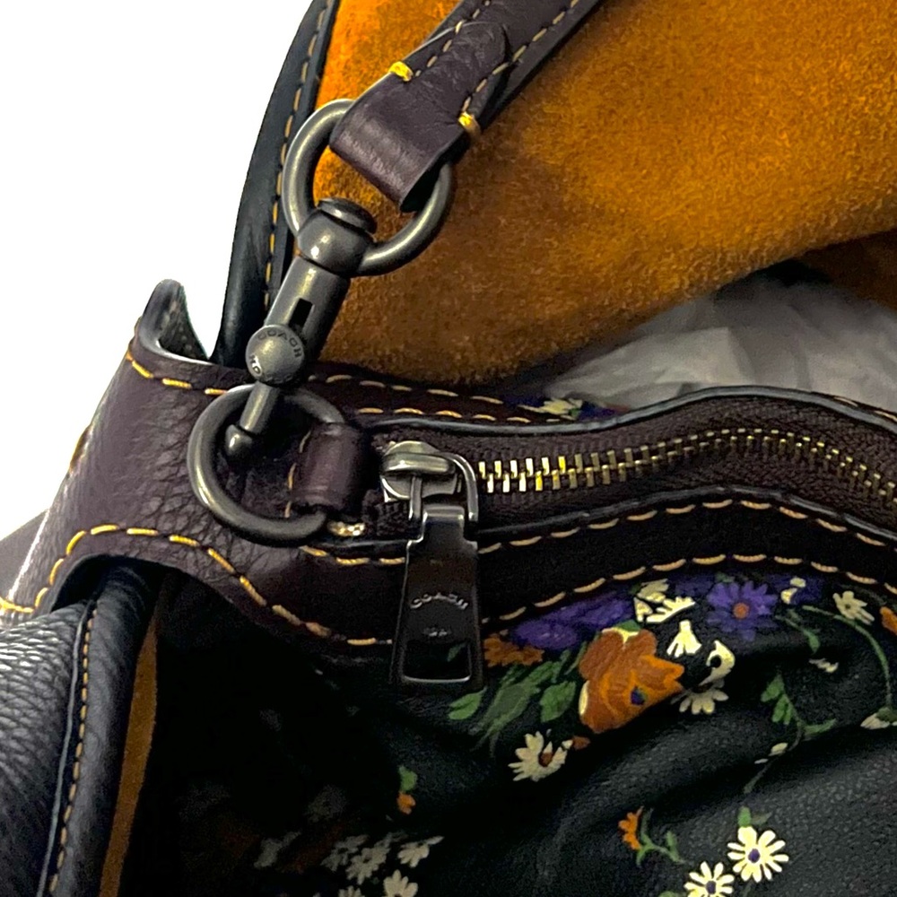 Coach 1941 Hobo Bandit 39 In Black Smooth Pebble Leather - Picture 9 of 12